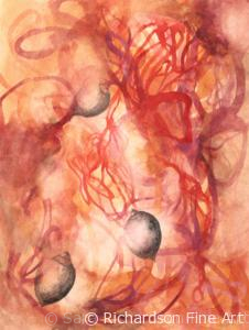Original abstract watercolor by contemporary artist Sara Richardson