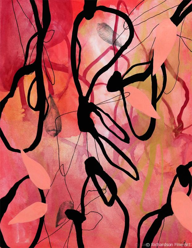 Contemporary abstract nature inspired watercolor paintings by fine artist Sara Richardson