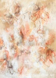 Contemporary floral drawing by abstract nature artist Sara Richardson