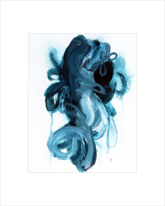 Abstract indigo blue artwork by artist Sara Richardson