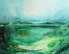 Painting Prairie Winds No6 by abstract landscape painter Sara Richardson