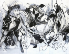 Contemporary abstract large nature drawing by fine artist Sara Richardson