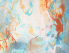Abstract nature watercolor painting by contemporary artist Sara Richardson