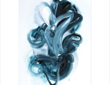 Abstract indigo blue artwork by artist Sara Richardson