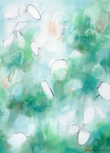 Elevate your mindset with the uplifting mixed media artwork on paper "Float No.28