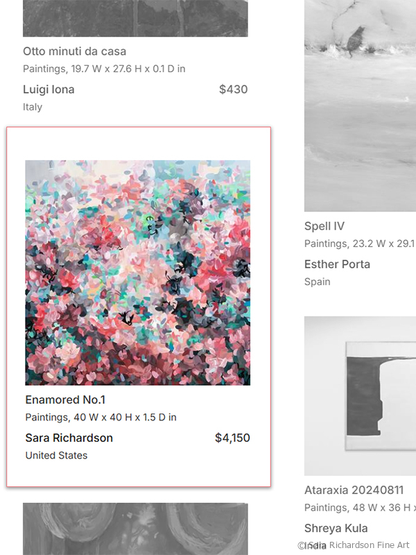 Original painting Enamored No.1 by artist Sara Richardson featured in a curated collection by Saatchi Art