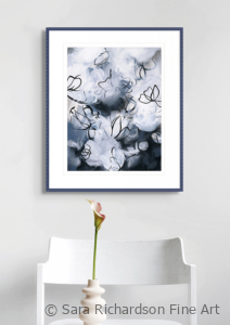 Abstract contemporary botanical inspired art Sonnet in Blue by artist Sara Richardson Sonnet In Blue No.2 Sarah Richardson