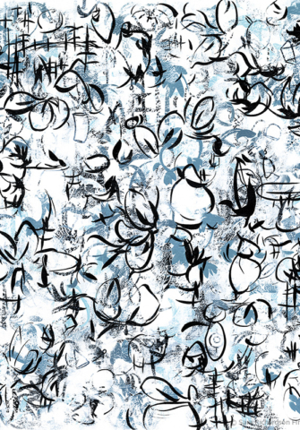 Contemporary abstract original paintings artwork Belonging No.23 black and white modern decor Sara Richardson