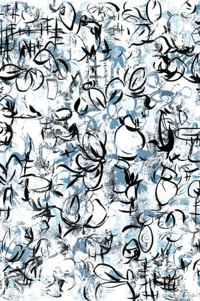 Contemporary abstract original paintings artwork Belonging No.23 black and white modern decor Sara Richardson