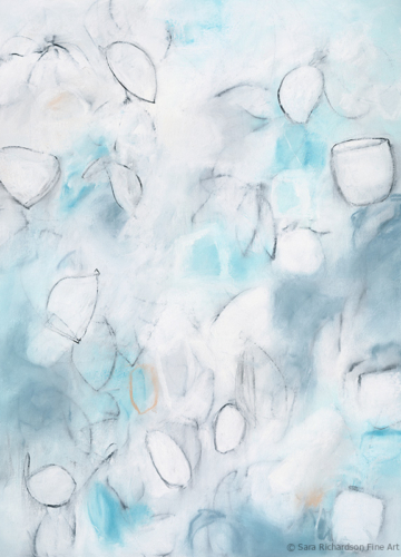 Contemporary abstract botanic charcoal drawing by fine artist Sara Richardson