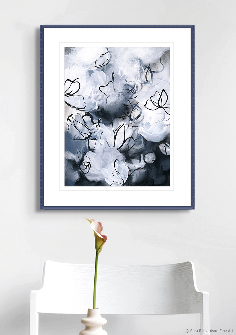 Contemporary abstract original paintings and drawings by fine artist Sara Richardson for collectors, designers and curators