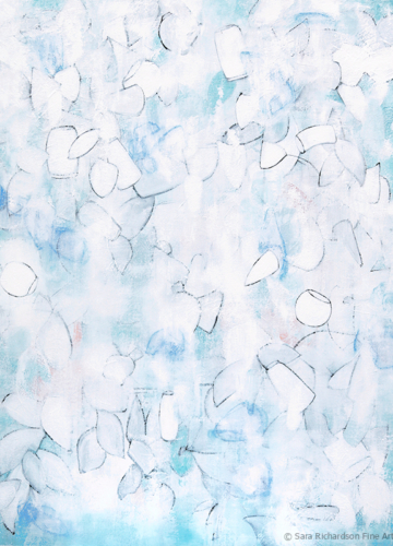 "Float No.30 - Held Interval" painting on canvas balances openness with quiet structure Contemporary abstract modern organic abstraction original painting on canvas by fine artist Sara Richardson