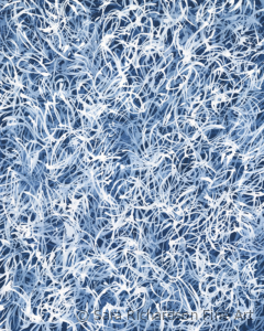 Contemporary abstract blue and white nature painting by fine artist Sara Richardson Blue Chiffon No.5 art curator fine art advisory