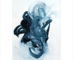 Acrylic painting Indigo Seedling Study No.1 by fine artist Sara Richardson