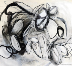 Contemporary fine artist Sara Richardson original urban nature art drawing