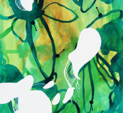 Butterfly Daydream No.7<br/>
Mixed media painting on paper Contemporary abstract nature painting by fine artist Sara Richardson