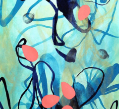 Free Fall Lemon Drop<br/>
Mixed media painting on paper Original abstract nature painting by contemporary artist Sara Richardson