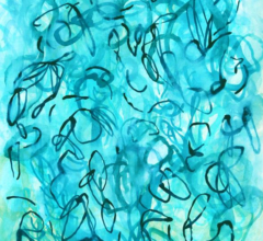 Confection Seven<br/>
Watercolor on 640gsm paper 22w x 30h in.<br/><u><a href="https://www.shockandslaw.com/contact-richardson-fine-art" target="_blank" rel="noopener">original & licensing available</a></u> Contemporary abstract garden watercolor by fine artist Sara Richardson