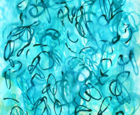 Confection Seven<br/>
Watercolor on 640gsm paper 22w x 30h in.<br/><u><a href="https://www.shockandslaw.com/contact-richardson-fine-art" target="_blank" rel="noopener">original & licensing available</a></u> Contemporary abstract garden watercolor by fine artist Sara Richardson