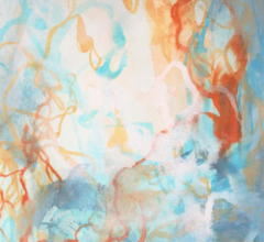 Confection Five<br/>
Mixed media painting on paper Abstract nature watercolor painting by contemporary artist Sara Richardson