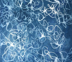 Indigo Chiffon No.1<br/>
Acrylic on 640gsm paper 22w x 30h in.<br/><u><a href="https://www.shockandslaw.com/contact-richardson-fine-art" target="_blank" rel="noopener">original available</a></u> Original paintings by contemporary artist Sara Richardson