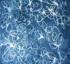 Blue Chiffon No.1 - Compressed Veil<br/>
Acrylic on 640gsm paper 22w x 30h in. Original paintings by contemporary artist Sara Richardson