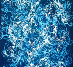 Blue Chiffon No.4 - Expanded Veil<br/> Original painting Indigo Chiffon No.2 by fine artist Sara Richardson