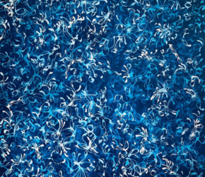 Blue Rising No.1 <br/>
Acrylic on stretched canvas 48w x 48h in.<br/><br/><u><a href="https://www.shockandslaw.com/contact-richardson-fine-art" target="_blank" rel="noopener">original & licensing available</a></u> Acrylic abstract nature painting by contemporary artist Sara Richardson Blue Rising No.1