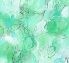 Float No.21 - Green Tensioned Suspension<br/>
Mixed media on 300gsm paper 15w x 20h in. Contemporary abstract botanic charcoal pastel art drawing paintings by fine artist Sara Richardson