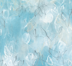 Contemporary blue abstract plants and flowers by artist Sara Richardson