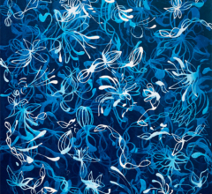 Petite Blue Chiffon No.3 Painting abstract organic nature Sara Richardson artist