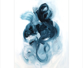 Abstract indigo blue artwork by artist Sara Richardson