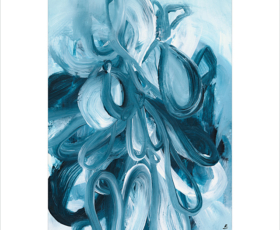 Abstract foliage painting artwork Indigo Seedling No.12