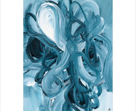 Abstract foliage painting artwork Indigo Seedling No.13