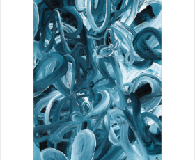 Modern indigo blue abstract paintings and artwork by contemporary artist Sara Richardson