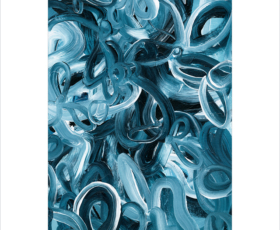 Modern indigo blue abstract paintings and artwork by contemporary artist Sara Richardson