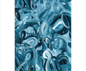 Modern indigo blue abstract paintings and artwork by contemporary artist Sara Richardson