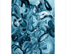 Modern indigo blue abstract paintings and artwork by contemporary artist Sara Richardson