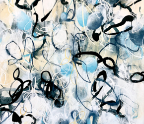 Blue Minor No.3<br/>
Mixed media on 250gsm paper 22w x 30h in.<br/><u><a href="https://www.shockandslaw.com/contact-richardson-fine-art" target="_blank" rel="noopener">original & licensing available</a></u> Contemporary american abstract artist Sara Richardson drawings and paintings