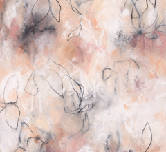 Abstract organic charcoal drawing nature and floral inspired