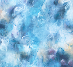 Contemporary abstract blue floral and nature artwork drawings by artist Sara Richardson