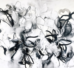 Contemporary abstract garden and nature inspired artwork by modern artist Sara Richardson