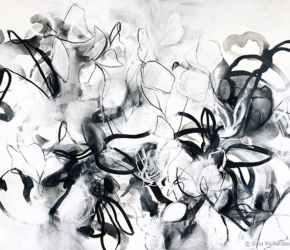 Melodic Minor No.16<br/>
<u><a href="https://www.shockandslaw.com/contact-richardson-fine-art" target="_blank" rel="noopener">licensing available</a></u> Contemporary abstract garden and nature inspired artwork by modern artist Sara Richardson