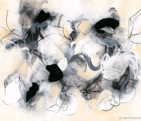 Wedding Dance (No.3)<br/>
Mixed media on 175gsm paper 26w x 19h in.<br/><u><a href="https://www.shockandslaw.com/contact-richardson-fine-art" target="_blank" rel="noopener">original & licensing available</a></u> Sara Richardson contemporary artist abstract botanical nature inspired art and charcoal drawings