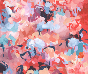Tango No.1<br/>
Acrylic on 640gsm paper | <a href="https://www.shockandslaw.com/contact-richardson-fine-art" target="_blank" rel="noopener">inquire about this piece</a> Contemporary abstract nature botanical drawing Sara Richardson Artist