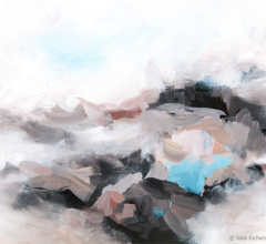 Contemporary abstract landscape artwork by fine artist Sara Richardson