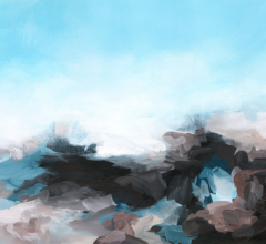 Modern abstract land and coastal artwork by professional fine artist Sara Richardson