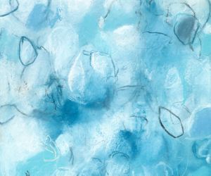 Sara Richardson contemporary art inspired by abstract plants blue
