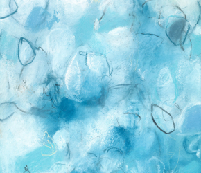 Sara Richardson contemporary art inspired by abstract plants blue