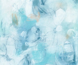 Sara Richardson contemporary art inspired by blue botanical abstract plants